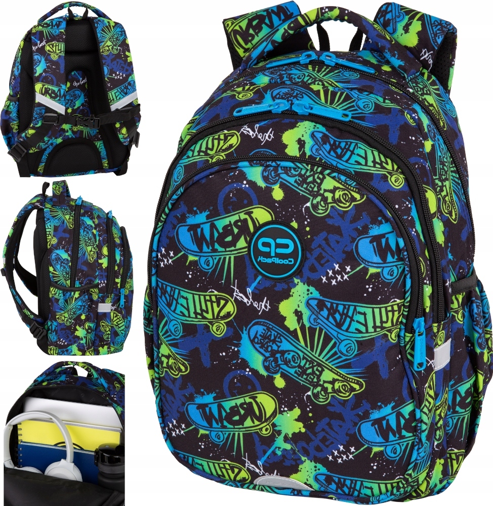 Školský batoh CoolPack Jerry SKATE NIGHT – 3 priehradky pre chlapcov